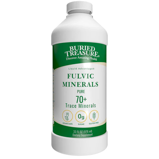 Fulvic Minerals Pure - Original Formula with 70+ Trace Minerals from Humic Shale, Unflavored, 33 oz