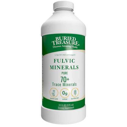 Fulvic Minerals Pure - Original Formula with 70+ Trace Minerals from Humic Shale, Unflavored, 33 oz