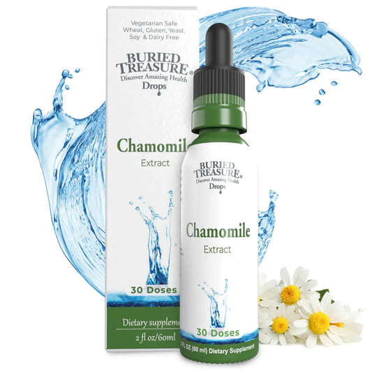 Chamomile Extract Drops - Herbal Sleep & Relaxation Aid - Alcohol-Free, 140mg of 10x Extract - 2oz, 30 Servings