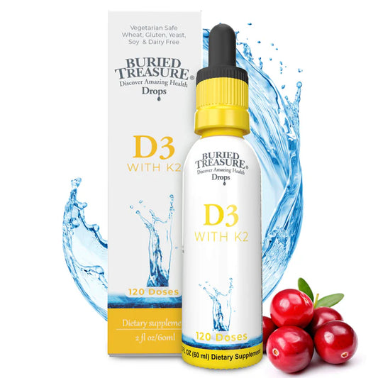 D3+K2 Drops - Vitamin D-3 5000 IU & Natural Vitamin K2 MK-7 with MCT Oil, Cranberry Extract - 120 Servings - Graduated Dropper for Accurate Dosing - Non-GMO, Gluten-Free