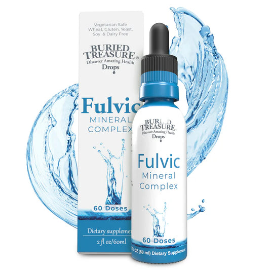 Fulvic Mineral Drops - High Concentration Fulvic Acid, 295 mg Trace Minerals per mL, Includes Calcium & Iron, 33 mg Calcium, 2 mg Iron per Serving, Liquid Mineral Supplement - 2 fl oz