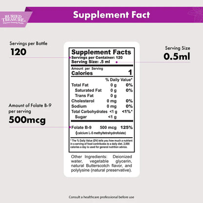 Folate Drops: Maintain healthy cell growth and promote metabolic health - 120 servings