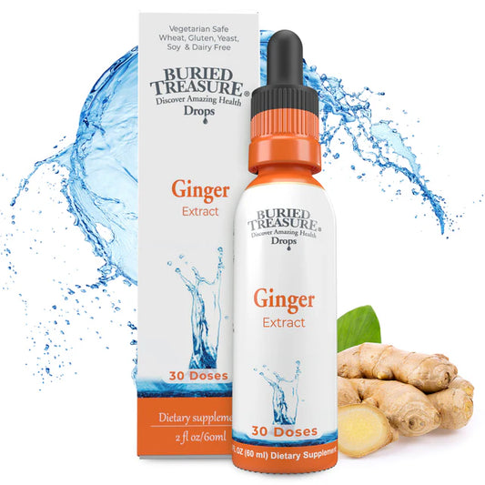 Ginger Drops - Alcohol-Free Liquid Ginger Root Extract for Natural Digestive Support, 300mg per Serving