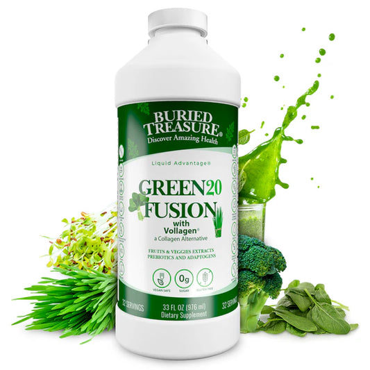 Green20 Fusion - Ready-to-Drink Green Superfood with Spirulina, Kale, and Ginseng - Supports Energy, Immunity, and Digestive Health - Vegan, Non-GMO, Gluten-Free, 32 Servings