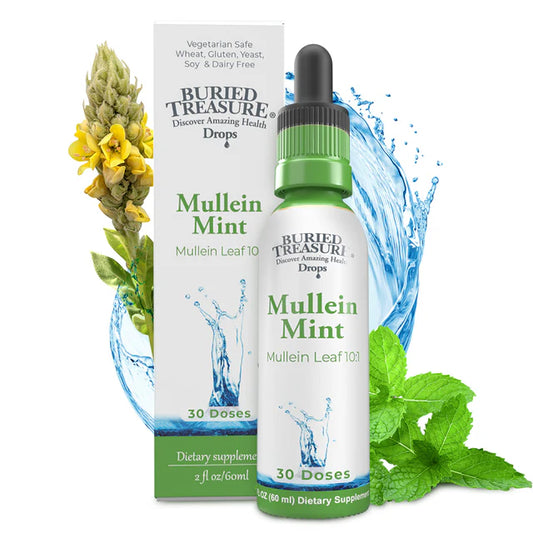 2oz Mullein Mint Drops | Mint-Flavored Herbal Respiratory Support | 200mg 10:1 Extract | Alcohol-Free