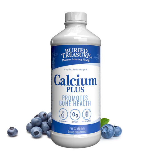 Calcium Plus Blueberry Flavored Liquid Supplement - Calcium Citrate, Vitamin D, Magnesium & Zinc for Bone Health, 16 oz