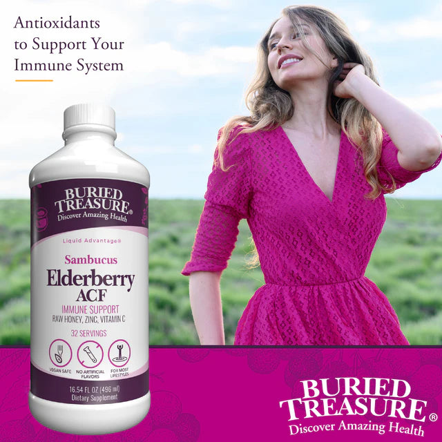 Elderberry ACF Syrup with Vitamin C, Zinc, and Honey - 16222 mg Black Elderberry Fruit Equivalent per Serving - Immune Support – Delicious