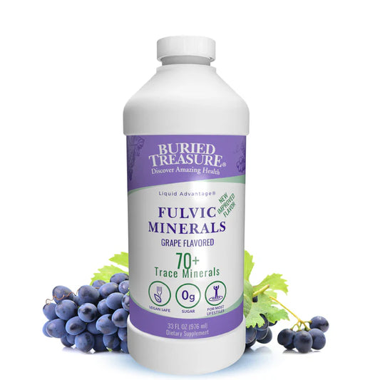 Fulvic Minerals Complex Humic Shale Derived Minerals, Natural Energy & Immunity Support, 32 servings - Grape Flavored