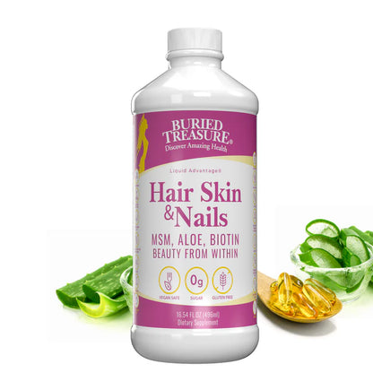 Buried Treasure Hair, Skin and Nails Nutritional Supplement, 16.54 fl oz