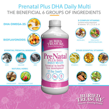 Prenatal Plus DHA Daily Multi Vegetarian Safe Liquid Supplement