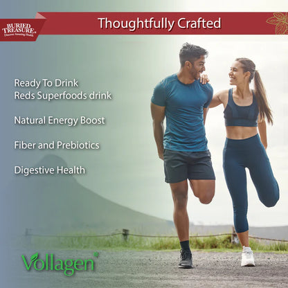 Red20 Fusion - Ready to Drink Reds Superfood Drink with Acai, Beets, Blueberry, Pomegranate, Lutein, Vollagen®, Fiber, Prebiotics, and Adaptogens - Energy, Immunity & Digestion - 32 Servings