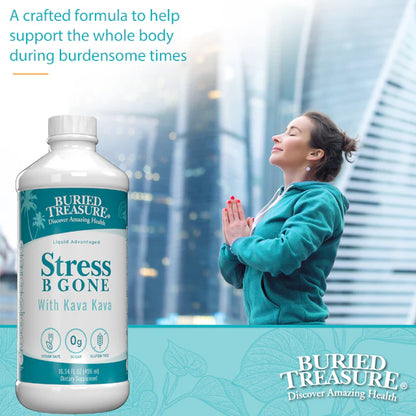 Stress B Gone Liquid Supplement, with B-Complex Vitamins & Herbal Blend, 16 servings