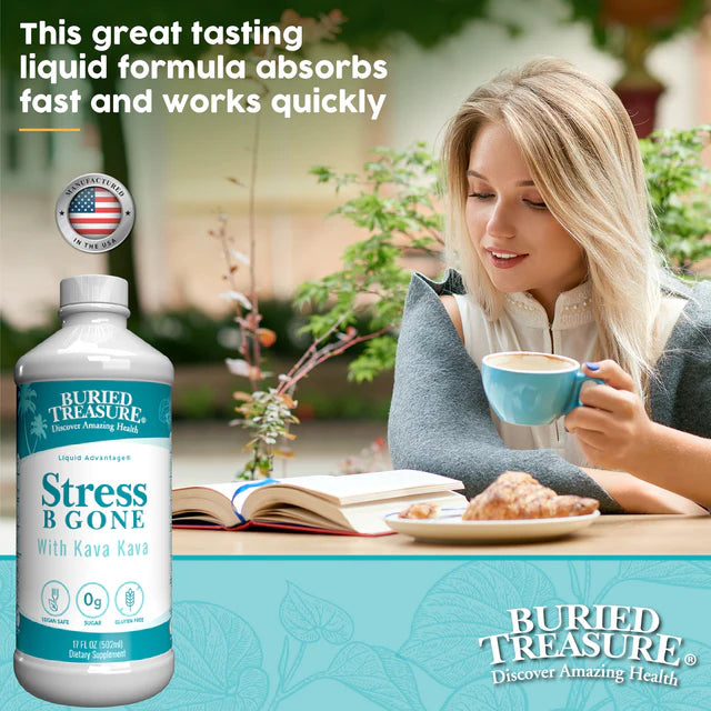 Stress B Gone Liquid Supplement, with B-Complex Vitamins & Herbal Blend, 16 servings